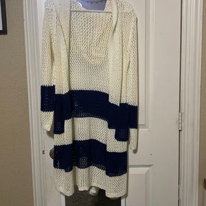 POL cardigan navy and white